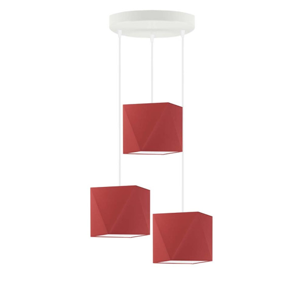 Lampa wisząca MAJORKA nowoczesna kuchnia Srebrny/ Czerwony 1017225