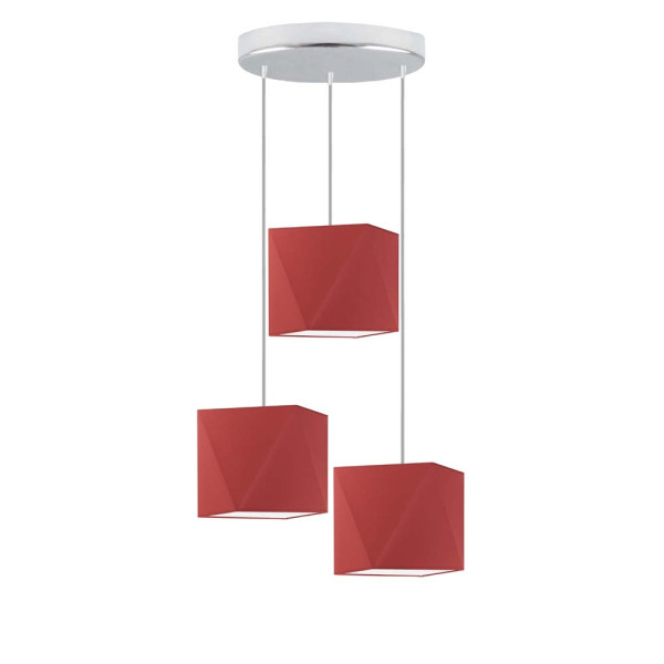 Lampa wisząca MAJORKA nowoczesna kuchnia Srebrny/ Czerwony 1017241