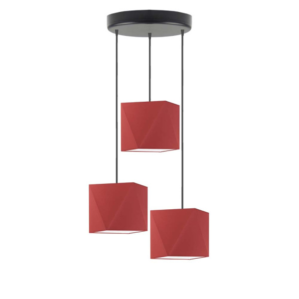 Lampa wisząca MAJORKA nowoczesna kuchnia Srebrny/ Czerwony 1018581