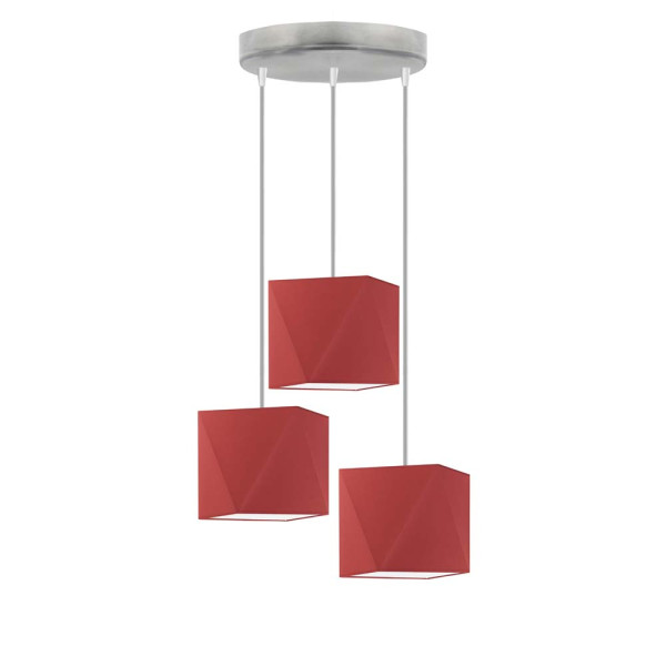 Lampa wisząca MAJORKA nowoczesna kuchnia Srebrny/ Czerwony 905181