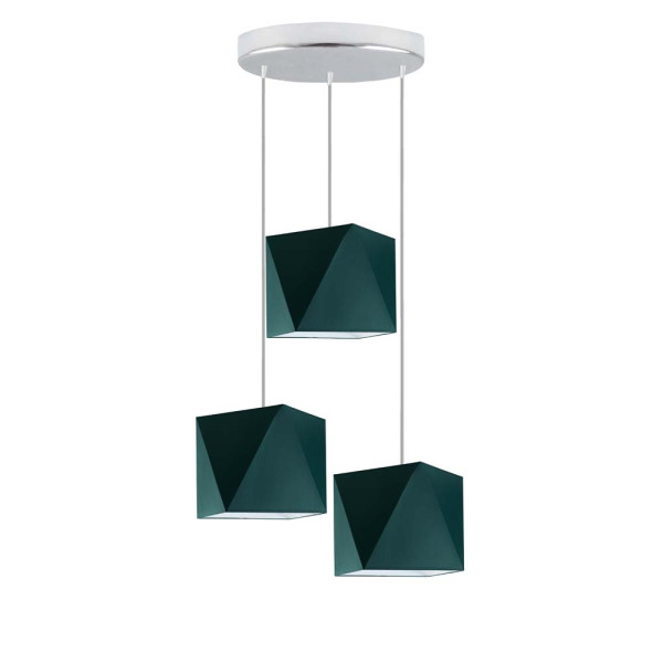 Lampa wisząca MAJORKA nowoczesna salon Srebrny/ Zieleń Butelkowa 1018721
