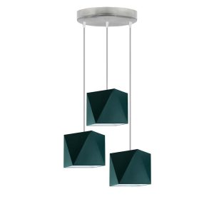 Lampa wisząca MAJORKA nowoczesna salon Srebrny/ Zieleń Butelkowa 905213 Lampa wisząca MAJORKA nowoczesna salon Srebrny/ Zieleń Butelkowa 905213