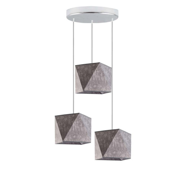 Lampa wisząca MAJORKA regulowana loft Srebrny/ Szary Melanż (Beton) 1017221