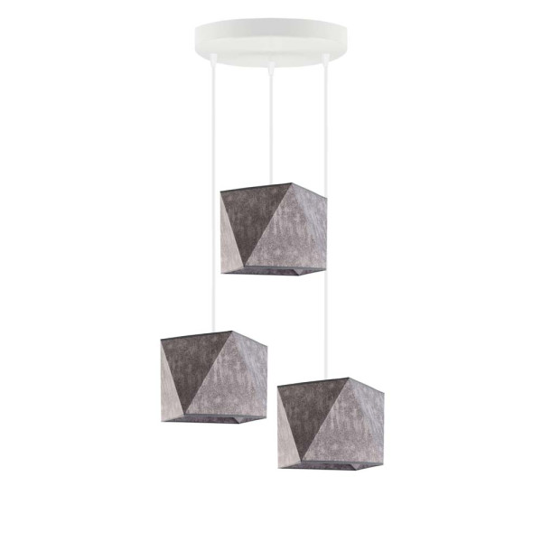 Lampa wisząca MAJORKA regulowana loft Srebrny/ Szary Melanż (Beton) 1017224