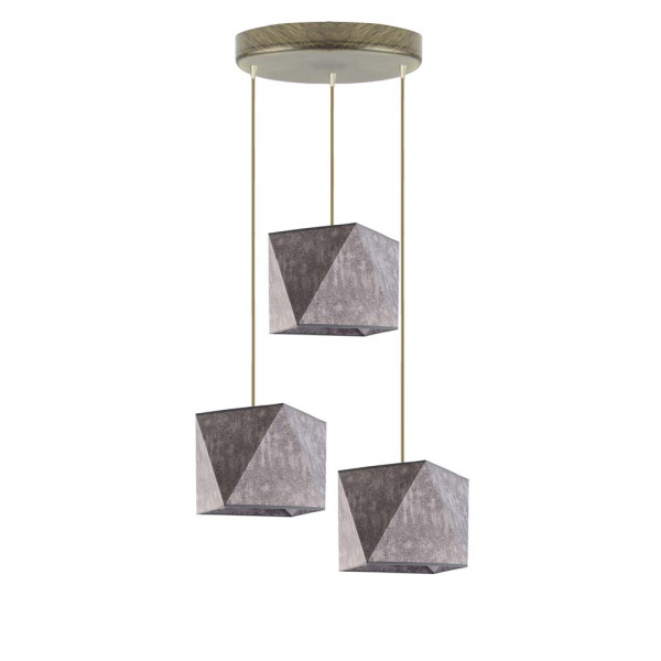 Lampa wisząca MAJORKA regulowana loft Srebrny/ Szary Melanż (Beton) 1017255