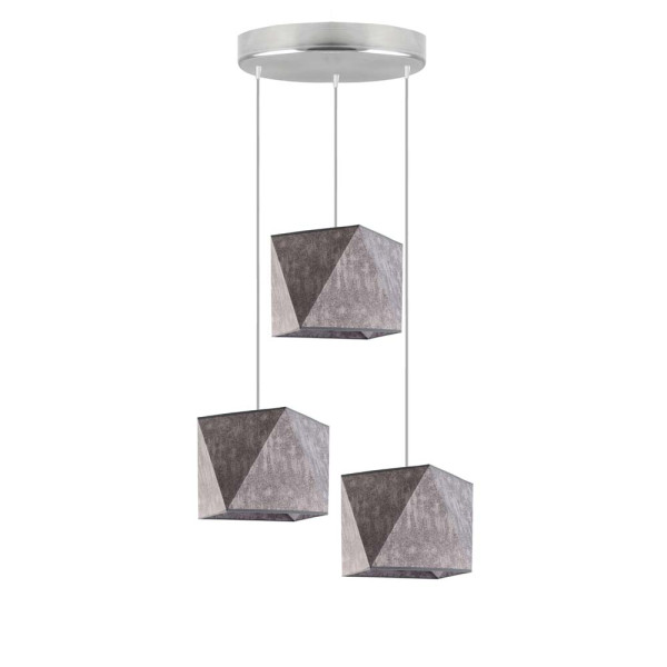 Lampa wisząca MAJORKA regulowana loft Srebrny/ Szary Melanż (Beton) 1018717