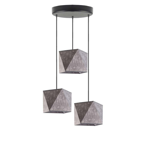 Lampa wisząca MAJORKA regulowana loft Srebrny/ Szary Melanż (Beton) 1017218