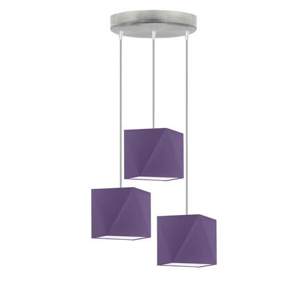 Lampa wisząca MAJORKA z regulacją wysokości Srebrny/ Fioletowy 905158