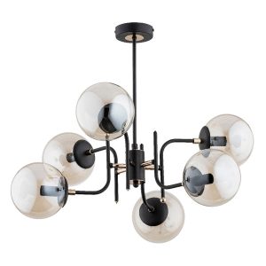 Lampa wisząca MALTA czarna-stare złoto 6xE14x10W wym:52x62x62cm IP20 Alfa 1018980