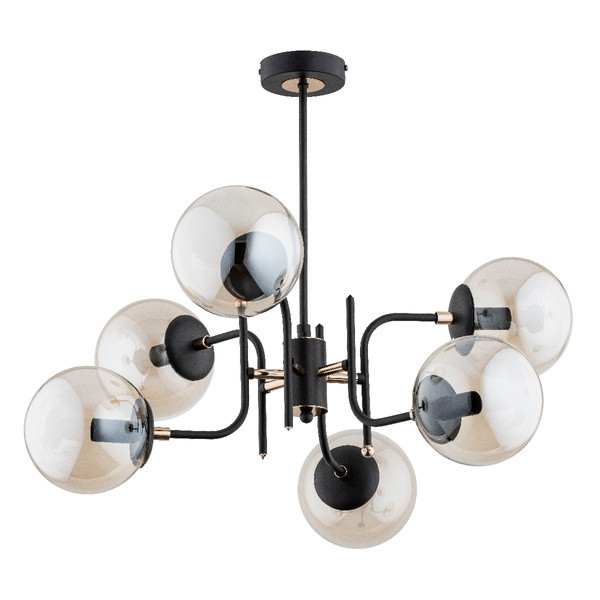 Lampa wisząca MALTA czarna-stare złoto 6xE14x10W wym:52x62x62cm IP20 Alfa 1018980