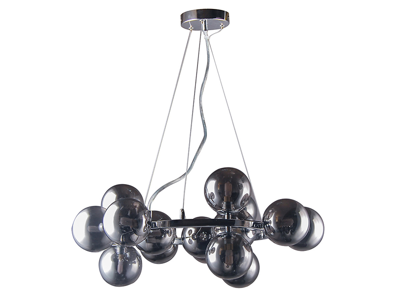 Lampa wisząca Marbelio 15-punktowa szklana srebrna 45610