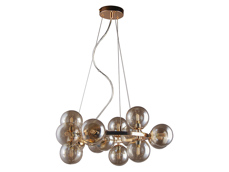 Lampa wisząca Marbelio 15-punktowa szklana złota 45611