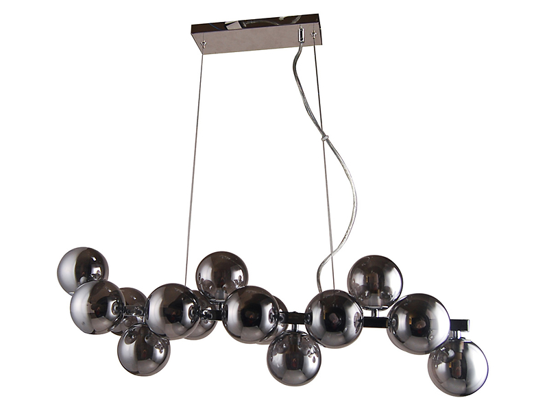 Lampa wisząca Marbelio 16-punktowa szklana srebrna 45612