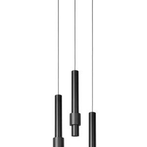 Lampa wisząca MARGARY czarna LED 3×4.3W Ciepła biel 433lm Lucide 850397