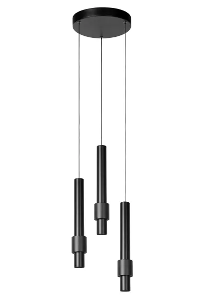 Lampa wisząca MARGARY czarna LED 3x4.3W Ciepła biel 433lm Lucide 850397