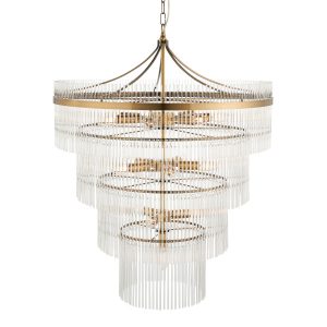 Lampa wisząca MARIETTA antyczna mosiężna 16xE14x15W IP20 Endon 1025524