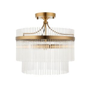 Lampa wisząca MARIETTA antyczna mosiężna 3xE14x15W IP20 Endon 1025564