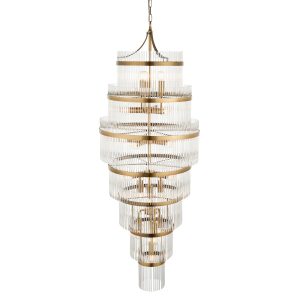 Lampa wisząca MARIETTA GRAND antyczna mosiężna 21xE14x15W IP20 Endon 1025577