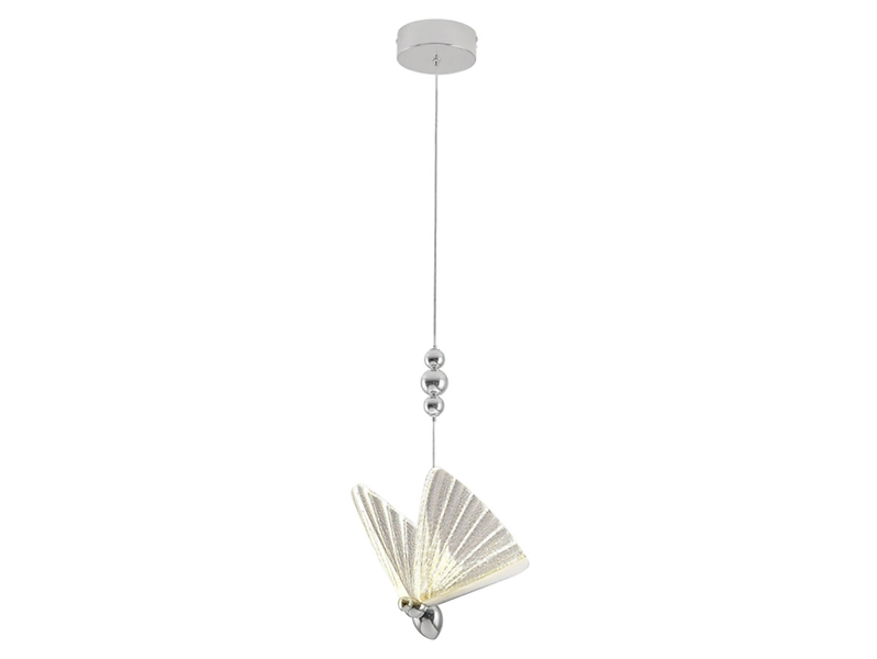 Lampa wisząca Mariposa motyl LED szklana srebrna 713277