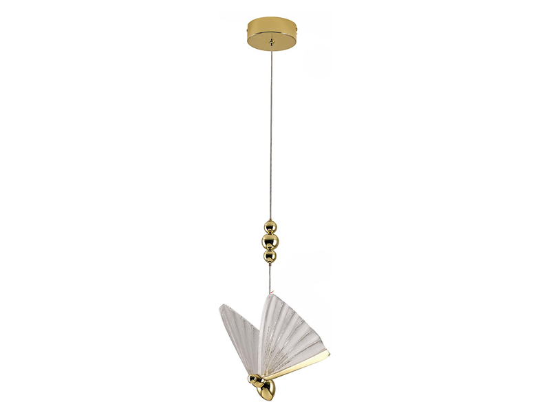 Lampa wisząca Mariposa motyl LED szklana złota 713276