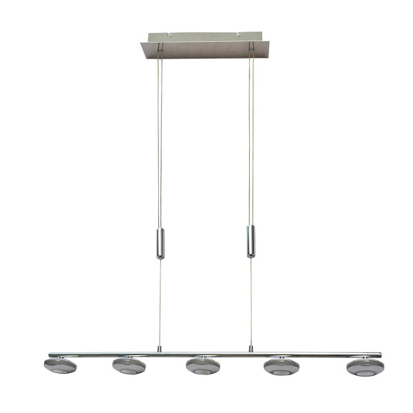 Lampa wisząca Marley chromowana LED 5x25W Ciepła biel 2250lm Italux 858444