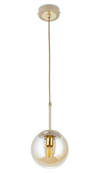 Lampa Wisząca Maro Beżowo-złota 1xE14 15 cm Nowoczesny Salon Taupe Szklana 759146