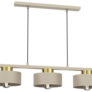 Lampa Wisząca MARTI Beżowo-złota 3xE27 Listwa Nowoczesna do Salonu 676323 Lampa Wisząca MARTI Beżowo-złota 3xE27 Listwa Nowoczesna do Salonu 676323