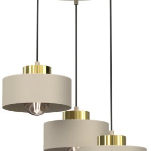 Lampa Wisząca MARTI Beżowo-złota 3xE27 Plafon Nowoczesna do Salonu 676321 Lampa Wisząca MARTI Beżowo-złota 3xE27 Plafon Nowoczesna do Salonu 676321