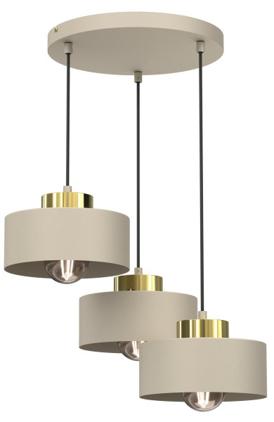 Lampa Wisząca MARTI Beżowo-złota 3xE27 Plafon Nowoczesna do Salonu 676321
