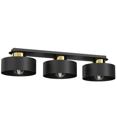 Lampa wisząca Marti czarny mat-złoty połysk 3xE27x15W IP20 Luminex 1030211