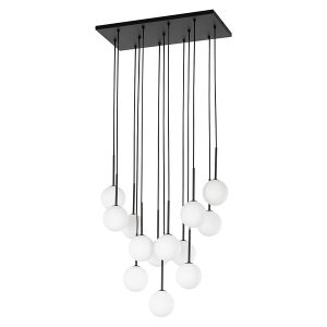 Lampa wisząca Martin 13-punktowa szklana biało-czarna 296350 Lampa wisząca Martin 13-punktowa szklana biało-czarna 296350