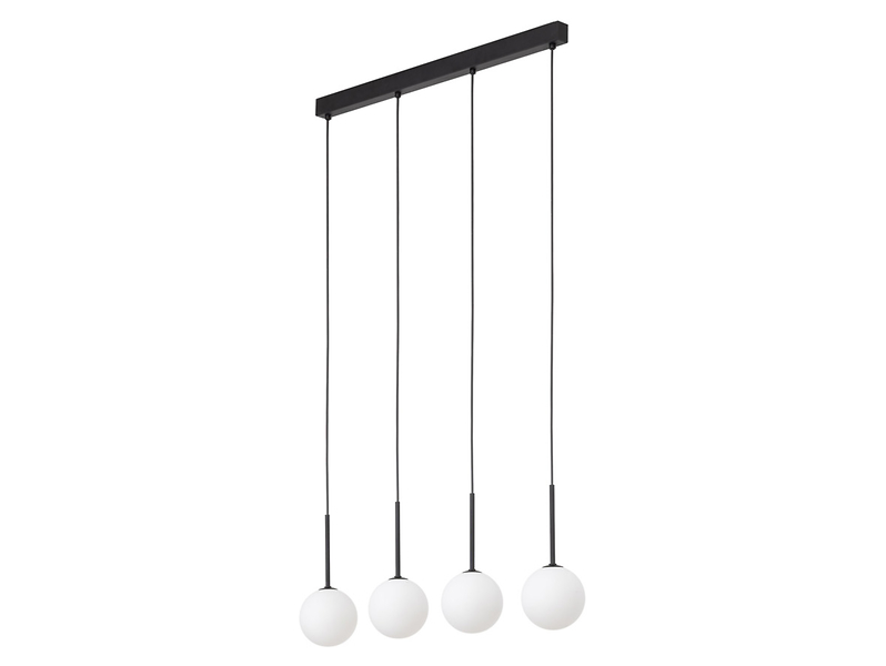 Lampa wisząca Martin 4-punktowa szklana biało-czarna 296344