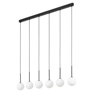 Lampa wisząca Martin 6-punktowa szklana biało-czarna 296347 Lampa wisząca Martin 6-punktowa szklana biało-czarna 296347