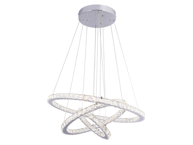 Lampa wisząca Marylin LED 3-punktowa metalowa srebrna 38470