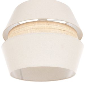 Lampa wisząca materiałowa lniana beżowa 305795 Lampa wisząca materiałowa lniana beżowa 305795