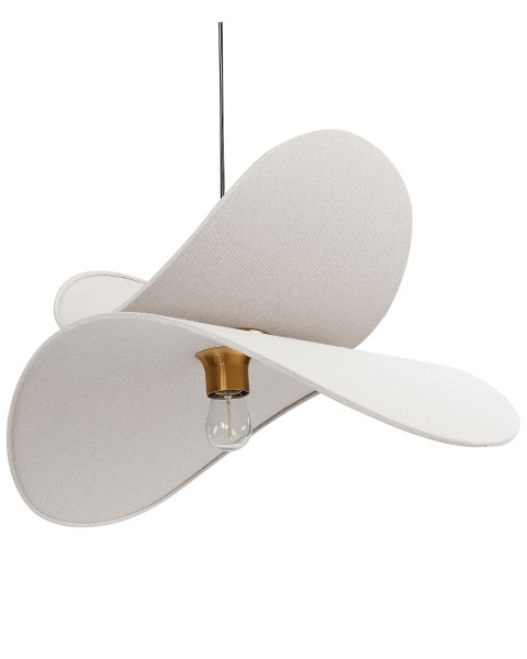 Lampa wisząca materiałowa lniana szara 602245