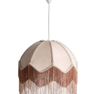 Lampa wisząca materiałowa z frędzlami beżowa 825286 Lampa wisząca materiałowa z frędzlami beżowa 825286