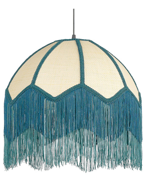 Lampa wisząca materiałowa z frędzlami niebieska 142031