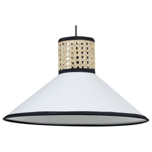Lampa wisząca materiałowy klosz naturalny z białym 60638 Lampa wisząca materiałowy klosz naturalny z białym 60638