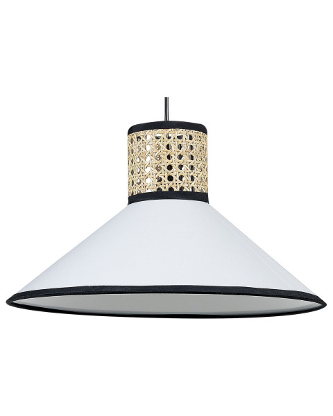 Lampa wisząca materiałowy klosz naturalny z białym 60638