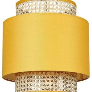 Lampa wisząca materiałowy klosz naturalny z żółtym 60608 Lampa wisząca materiałowy klosz naturalny z żółtym 60608