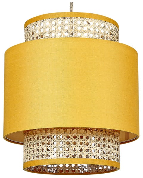Lampa wisząca materiałowy klosz naturalny z żółtym 60608