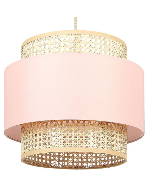 Lampa wisząca materiałowy klosz różowa 60674