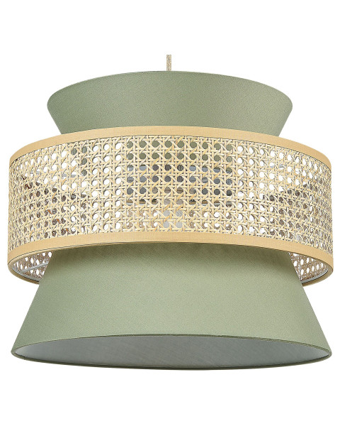 Lampa wisząca materiałowy klosz zielona 60590
