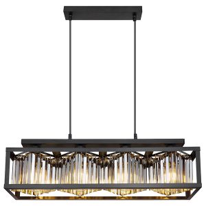 Lampa wisząca Mathilde 4-punktowa metalowo-szklana czarna 132987 Lampa wisząca Mathilde 4-punktowa metalowo-szklana czarna 132987