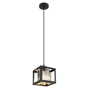 Lampa wisząca Mathilde metalowo-szklana czarna 132964 Lampa wisząca Mathilde metalowo-szklana czarna 132964