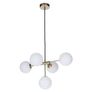 Lampa wisząca Mati 5-punktowa metalowa złota 208551 Lampa wisząca Mati 5-punktowa metalowa złota 208551