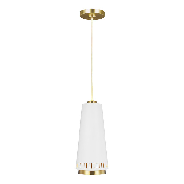Lampa wisząca matowa biel-mosiądz Carter 1xE27x60W Feiss 856527