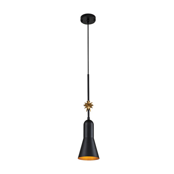 Lampa wisząca matowa czerń-płatki złota Etoile 1xE27x60W Elstead 850487