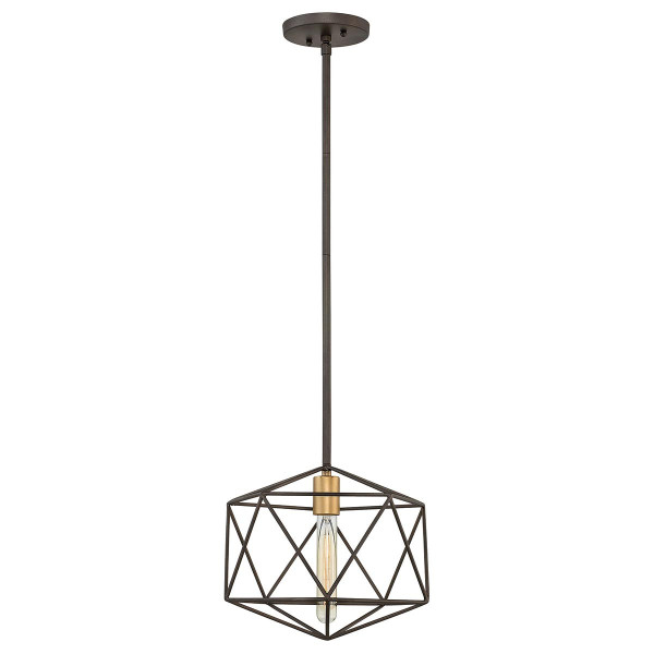Lampa wisząca matowy brązowo-złota Astrid 1xE27x60W Hinkley 849309